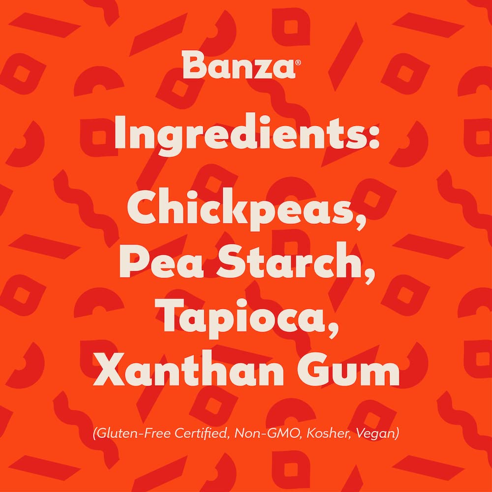 Banza Banza Chickpea Pasta, Variety Pack (1 Penne/1 Rotini/1 Shells) - Gluten Free Healthy Pasta, High Protein, Lower Carb and Non-GMO, 8 Ounce (Pack of 3)