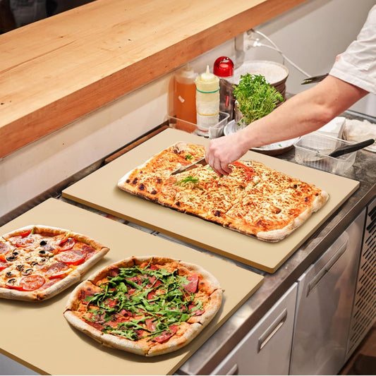 Extra Large Pizza Stone 22 Inch, Rectangular Pizza Grilling/Baking Stone 22" x 14", Industrial Commercial Oven Stone, Ideal for Grilling Baking Several Pizzas Bread - Includes Scaper