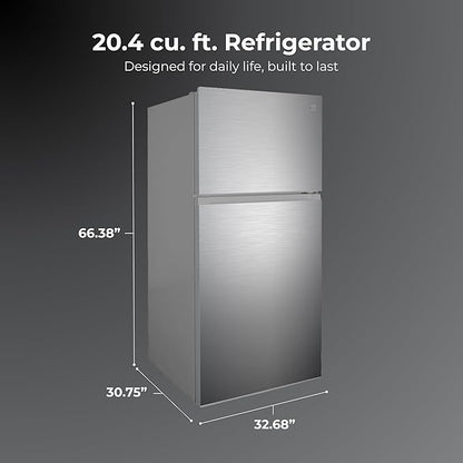 Kenmore 33 in. 20.4 cu. ft Capacity Refrigerator/Freezer with Full-Width Adjustable Glass Shelving, Humidity Control Crispers, Ice Maker, ENERGY STAR Certified, White