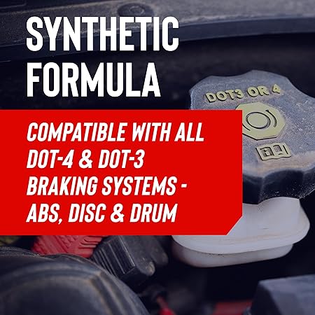 STP Synthetic Brake Fluid, Dot 4 Brake Fluid Protects Brake Systems, ABS, Disc and Drum Systems, 12 Oz, STP