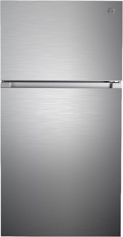 Kenmore 33 in. 20.4 cu. ft Capacity Refrigerator/Freezer with Full-Width Adjustable Glass Shelving, Humidity Control Crispers, Ice Maker, ENERGY STAR Certified, White