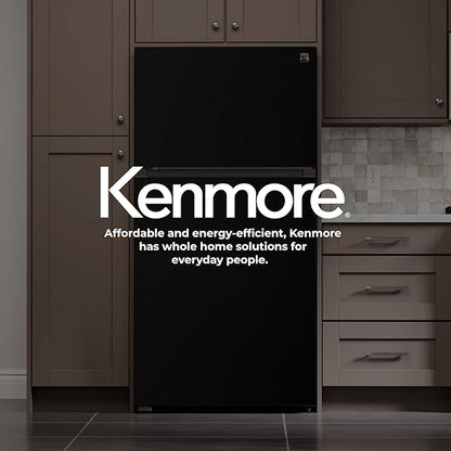 Kenmore 33 in. 20.4 cu. ft Capacity Refrigerator/Freezer with Full-Width Adjustable Glass Shelving, Humidity Control Crispers, Ice Maker, ENERGY STAR Certified, White