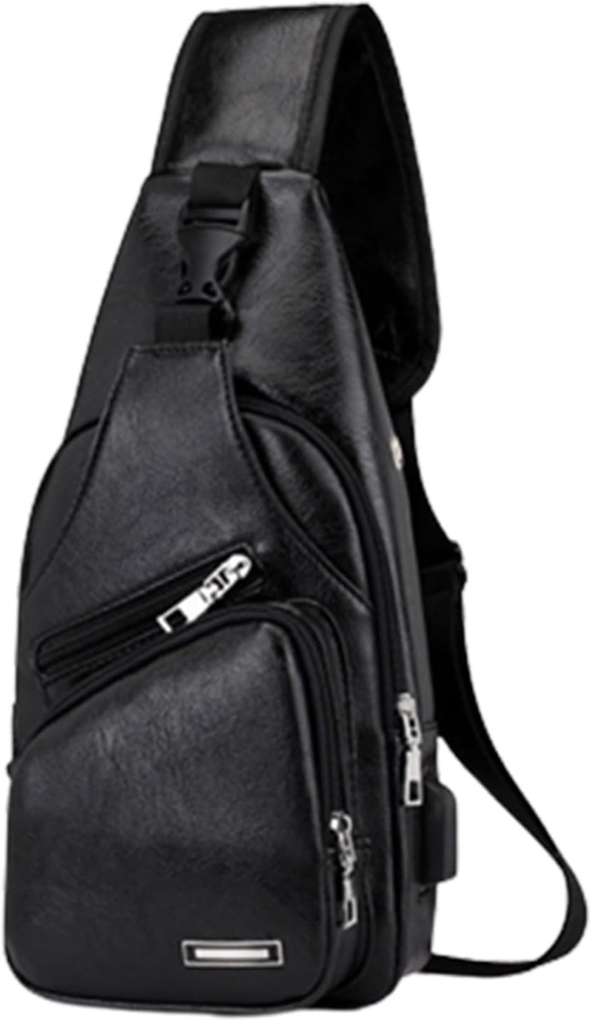 Crossbody Sling Bag for Women & Men, Sling Backpack with Earphone Port, Lightweight Shoulder Chest Bag for Hiking, Travel