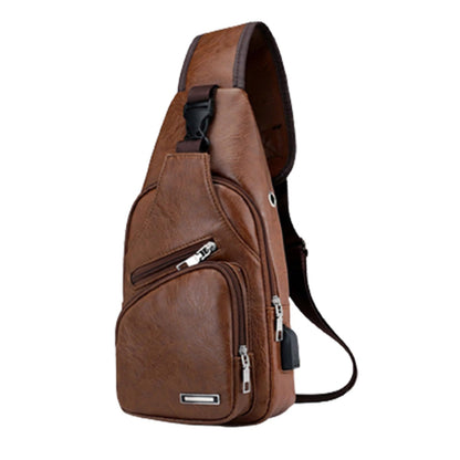 Crossbody Sling Bag for Women & Men, Sling Backpack with Earphone Port, Lightweight Shoulder Chest Bag for Hiking, Travel