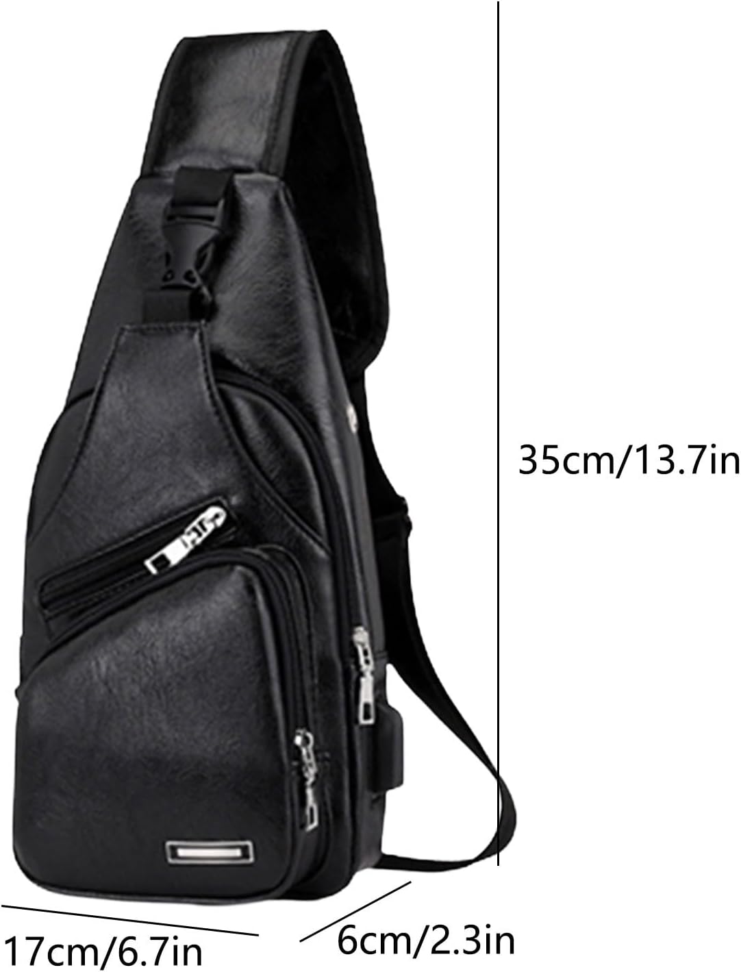 Crossbody Sling Bag for Women & Men, Sling Backpack with Earphone Port, Lightweight Shoulder Chest Bag for Hiking, Travel