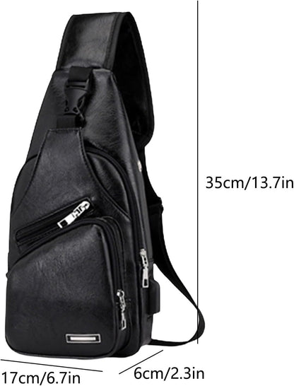 Crossbody Sling Bag for Women & Men, Sling Backpack with Earphone Port, Lightweight Shoulder Chest Bag for Hiking, Travel