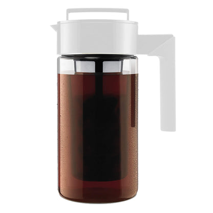 Takeya Tritan Cold Brew Coffee Maker - Airtight Pitcher with Leak-Free Lid - BPA-Free Cold Brew Maker with Silicone Handle - Dishwasher-Safe Pitcher for Homemade Cold Brew - 2 Quart, Black