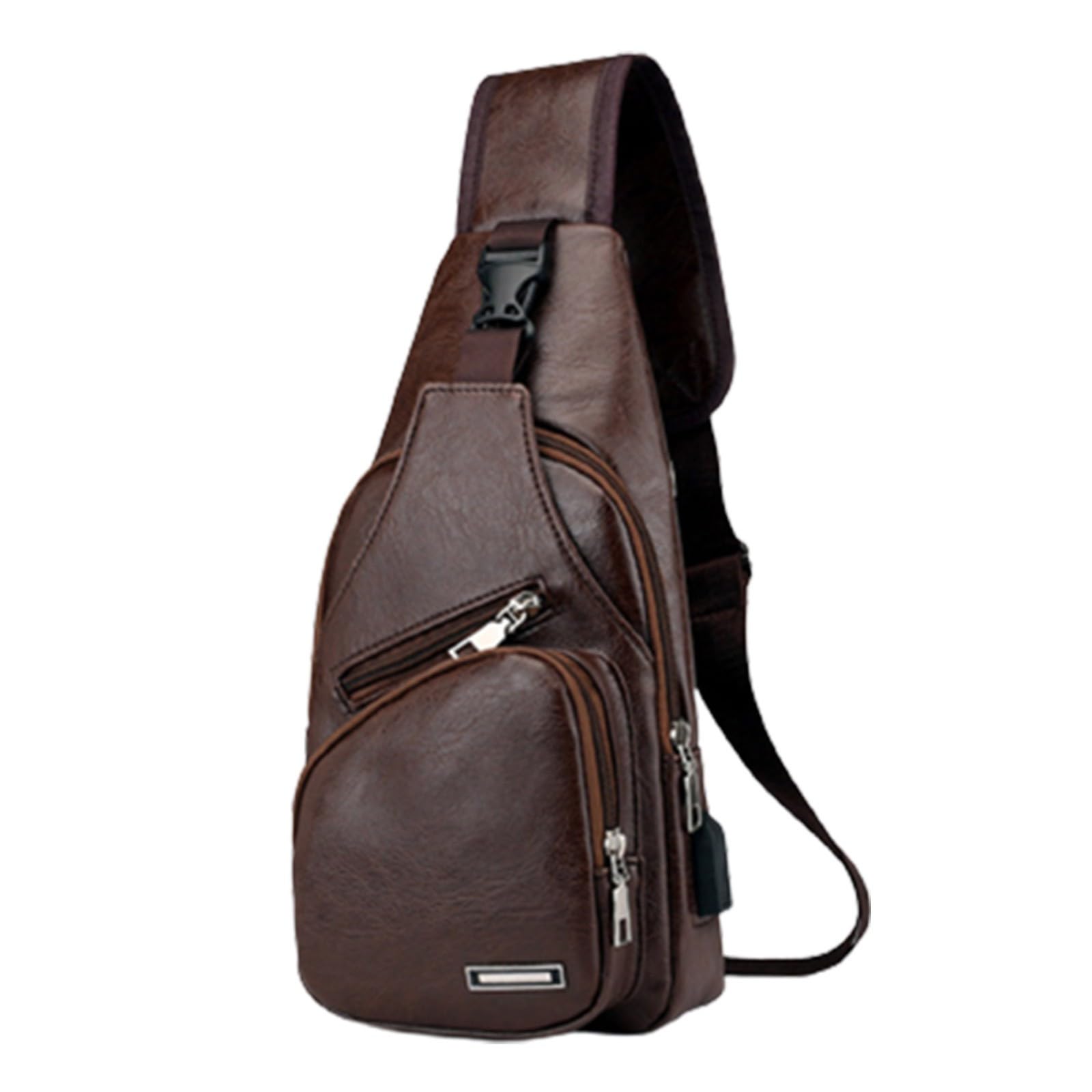 Crossbody Sling Bag for Women & Men, Sling Backpack with Earphone Port, Lightweight Shoulder Chest Bag for Hiking, Travel