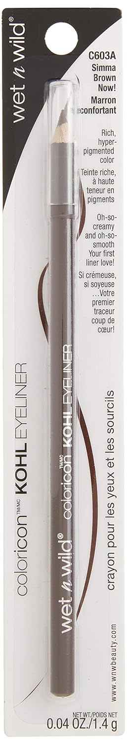 wet n wild Color Icon Kohl Eyeliner Pencil, Rich Hyper-Pigmented Color, Smooth Creamy Application, Long-Wearing Matte Finish Versatility, Cruelty-Free - Simma Brown Now! (Packaged)