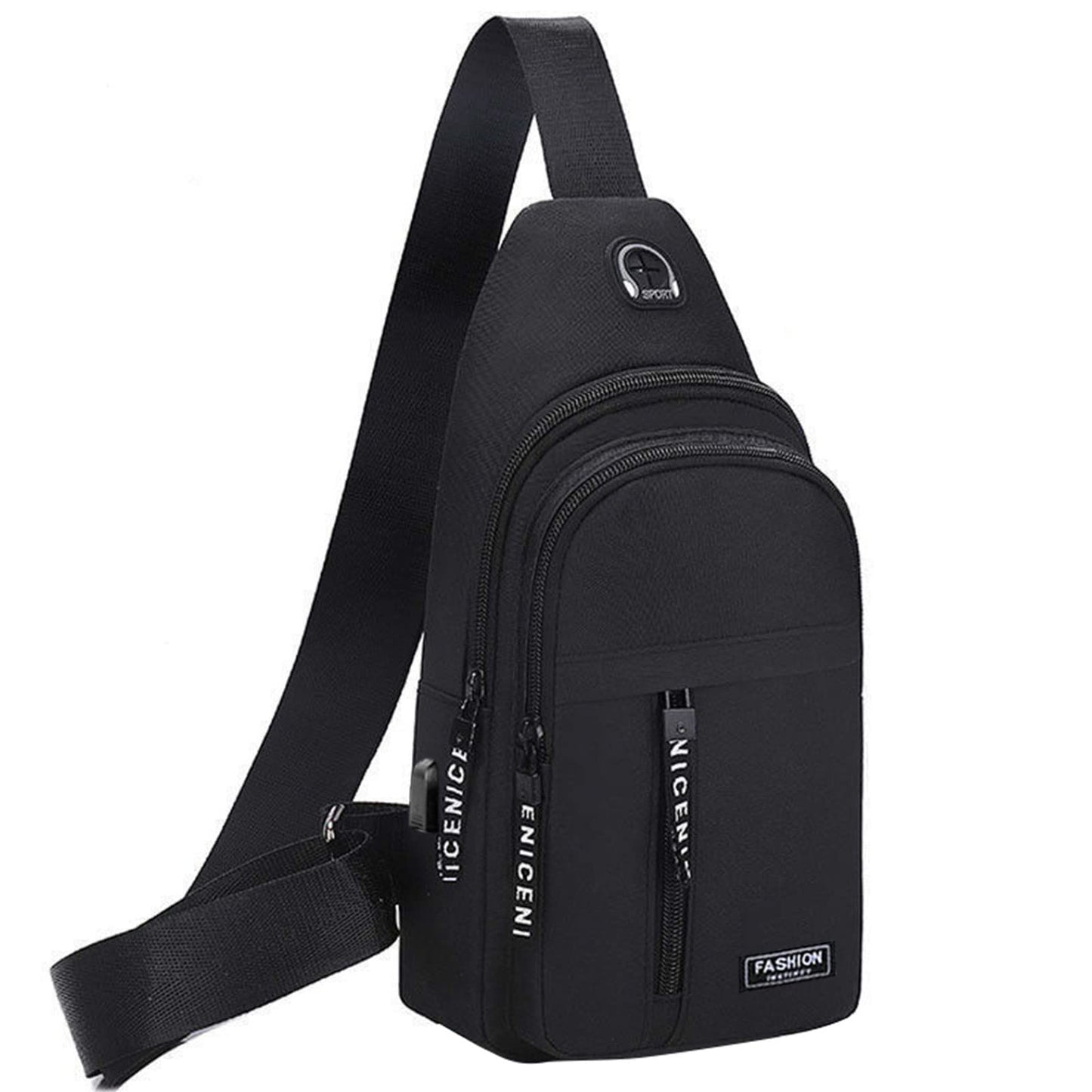 Generic Todays Deals in Clearance, Sling Bag for Women Men, Crossbody Bags, Chest Bag, Sling Backpack with USB Hole, Gray