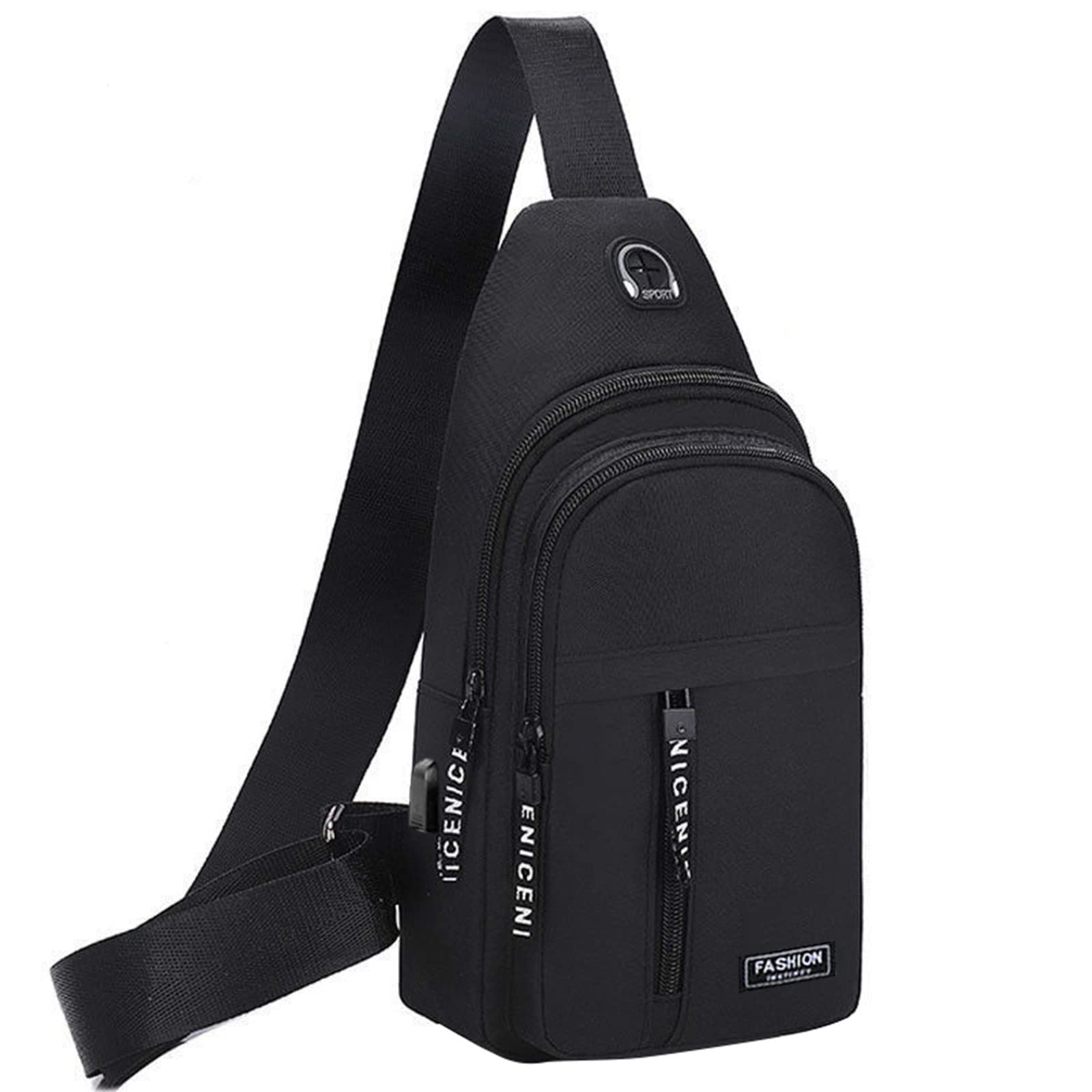 Generic Todays Deals in Clearance, Sling Bag for Women Men, Crossbody Bags, Chest Bag, Sling Backpack with USB Hole, Gray