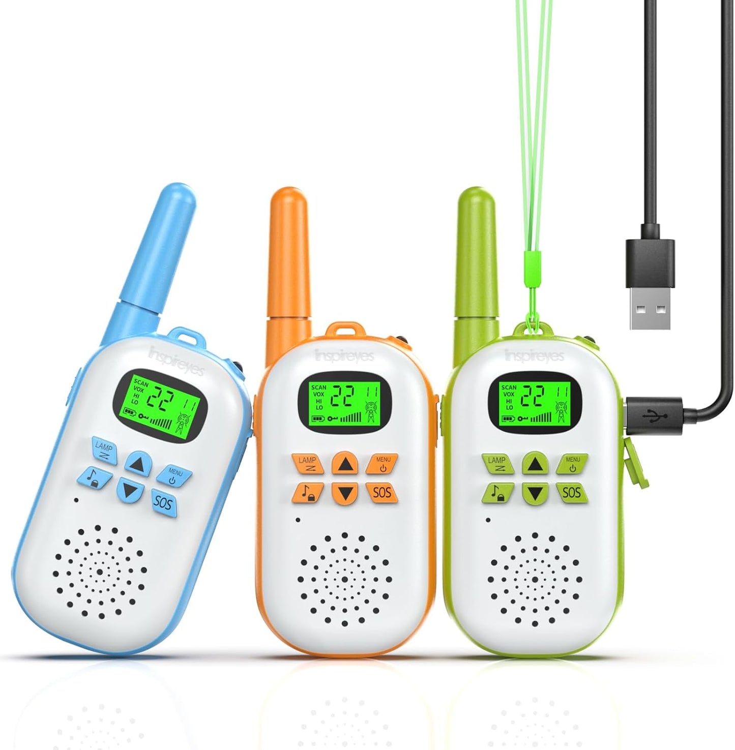 Walkie Talkies for Kids Rechargeable,Toys for Boys and Girls Ages 3-12, 4 Pack Long Range 2-Way Radios, Birthday Gifts,Christmas Stockings, Outdoor Play, Family Games, Hiking Camping Gear
