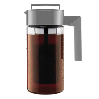 Takeya Tritan Cold Brew Coffee Maker - Airtight Pitcher with Leak-Free Lid - BPA-Free Cold Brew Maker with Silicone Handle - Dishwasher-Safe Pitcher for Homemade Cold Brew - 2 Quart, Black