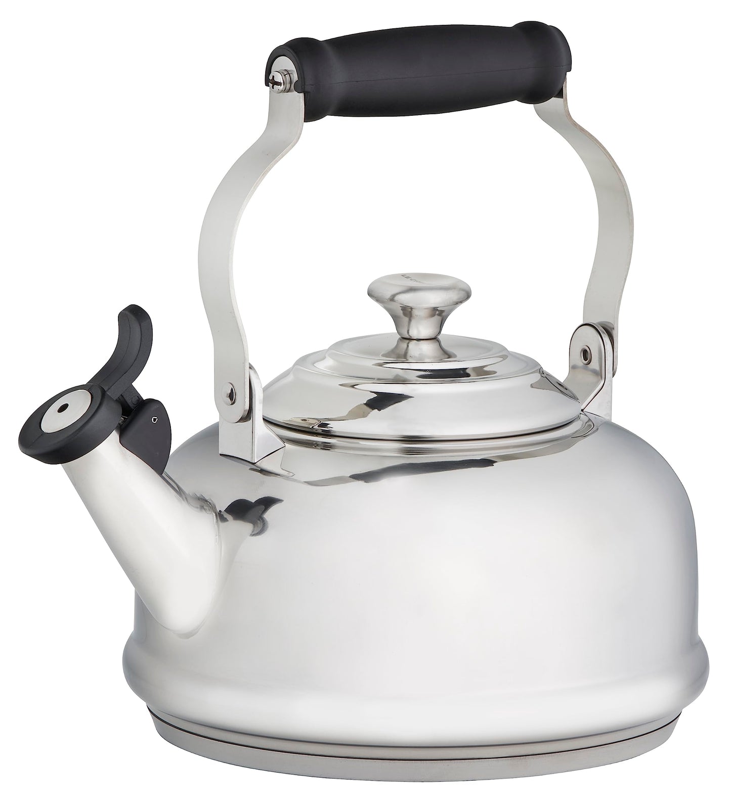Le Creuset Enamel On Steel Whistling Tea Kettle with Metal Finishes, 1.7 qt., Cerise