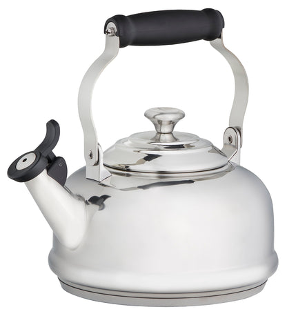 Le Creuset Enamel On Steel Whistling Tea Kettle with Metal Finishes, 1.7 qt., Cerise