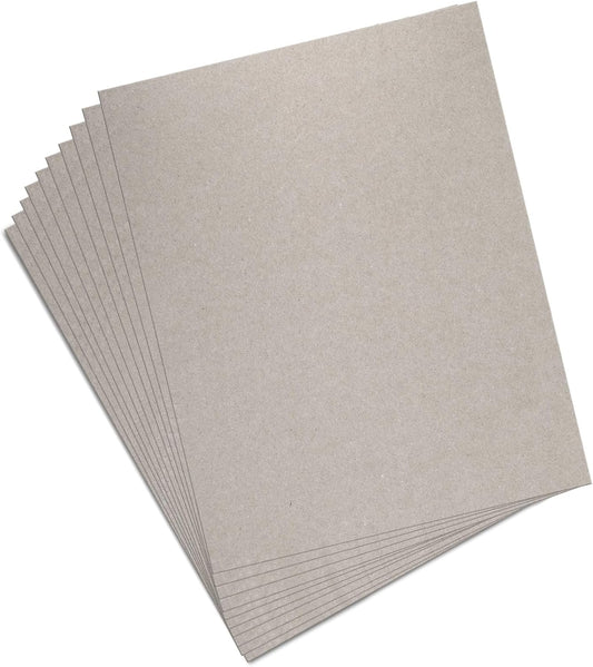 JNENERY 10 Chipboard Sheets 8.5 x 11", 22pt Book Board for Bookbinding, Cardboard for Crafts, Thick Chipboard and Sturdy Kraft Board Thin Cardboard Sheets for DIY Projects, Packaging (Gray)