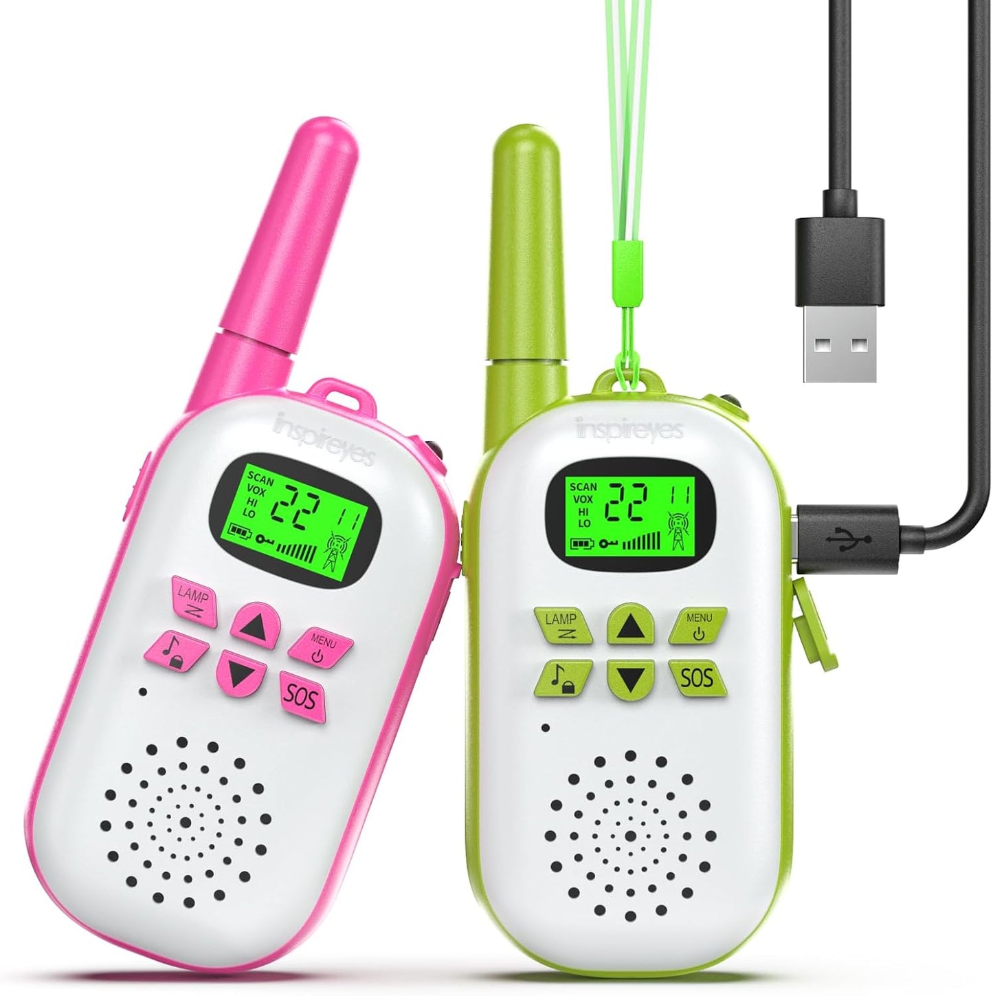 Walkie Talkies for Kids Rechargeable,Toys for Boys and Girls Ages 3-12, 4 Pack Long Range 2-Way Radios, Birthday Gifts,Christmas Stockings, Outdoor Play, Family Games, Hiking Camping Gear