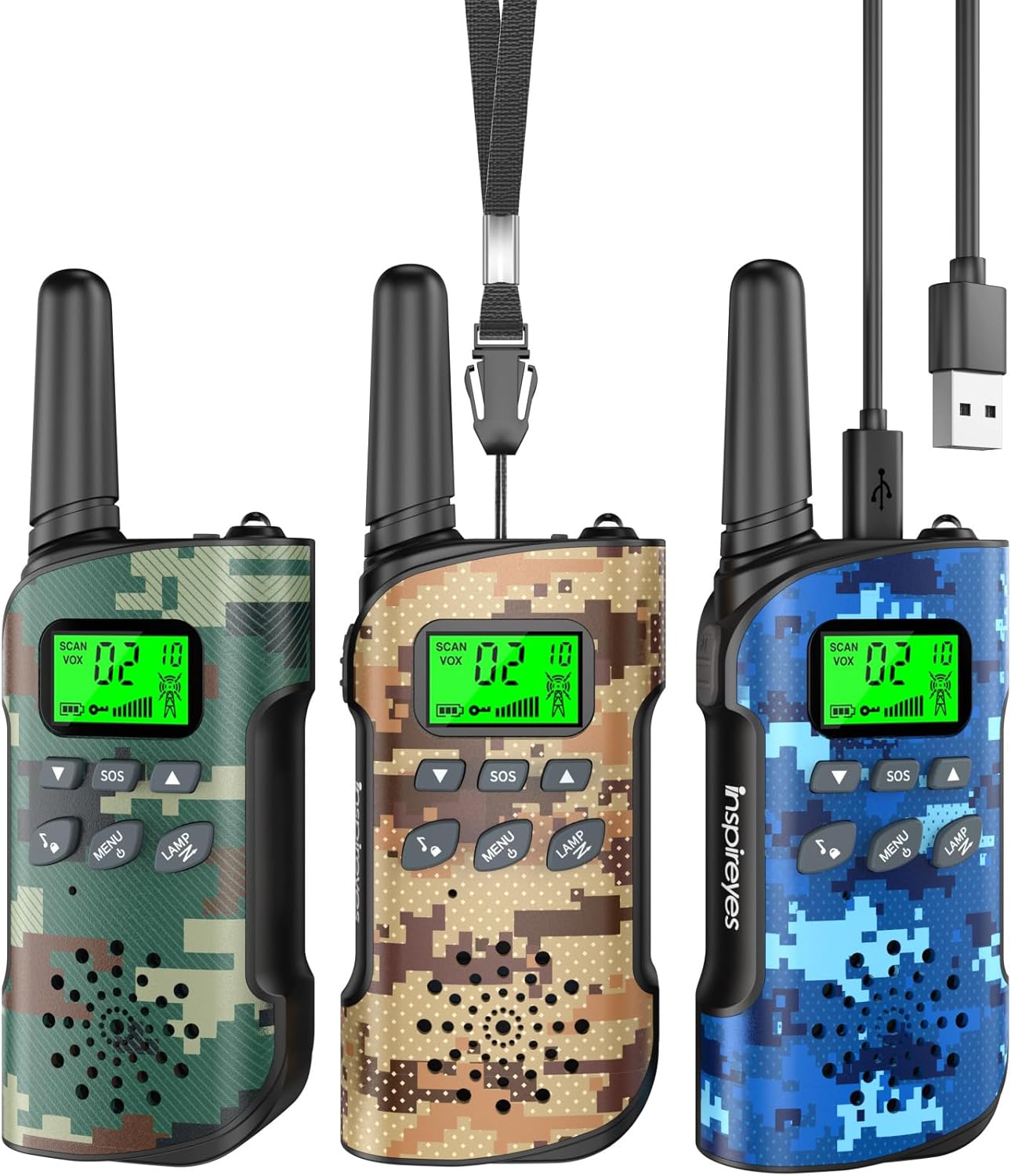 Walkie Talkies for Kids Rechargeable,Toys for Boys and Girls Ages 3-12, 4 Pack Long Range 2-Way Radios, Birthday Gifts,Christmas Stockings, Outdoor Play, Family Games, Hiking Camping Gear