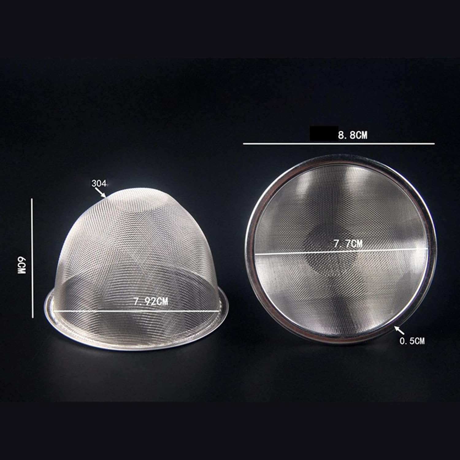 Tea Infuser Loose Leaf Tea Strainer Insert Replacement Portable Teapot Filter Stainless Steel for Coffee Hot Pot Ingredients, 8.8CM, optional
