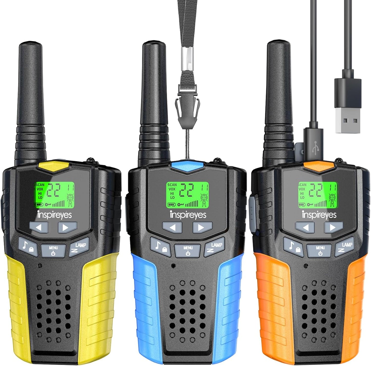 Walkie Talkies for Kids Rechargeable,Toys for Boys and Girls Ages 3-12, 4 Pack Long Range 2-Way Radios, Birthday Gifts,Christmas Stockings, Outdoor Play, Family Games, Hiking Camping Gear