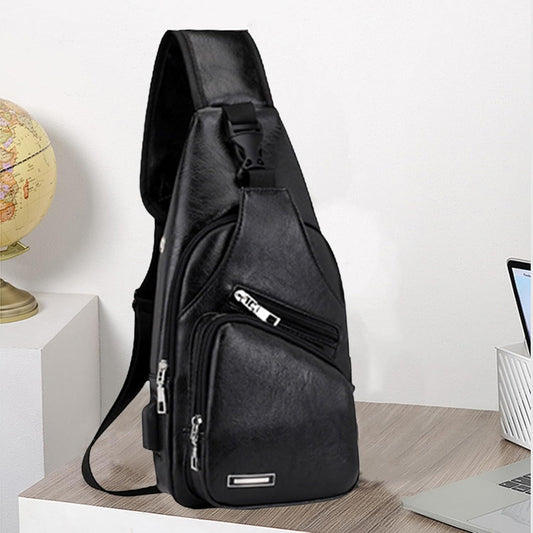 Crossbody Sling Bag for Women & Men, Sling Backpack with Earphone Port, Lightweight Shoulder Chest Bag for Hiking, Travel