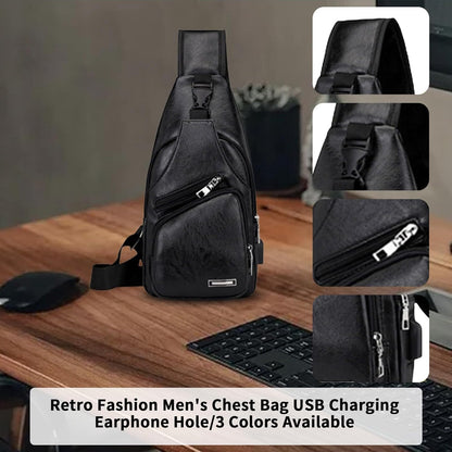 Crossbody Sling Bag for Women & Men, Sling Backpack with Earphone Port, Lightweight Shoulder Chest Bag for Hiking, Travel