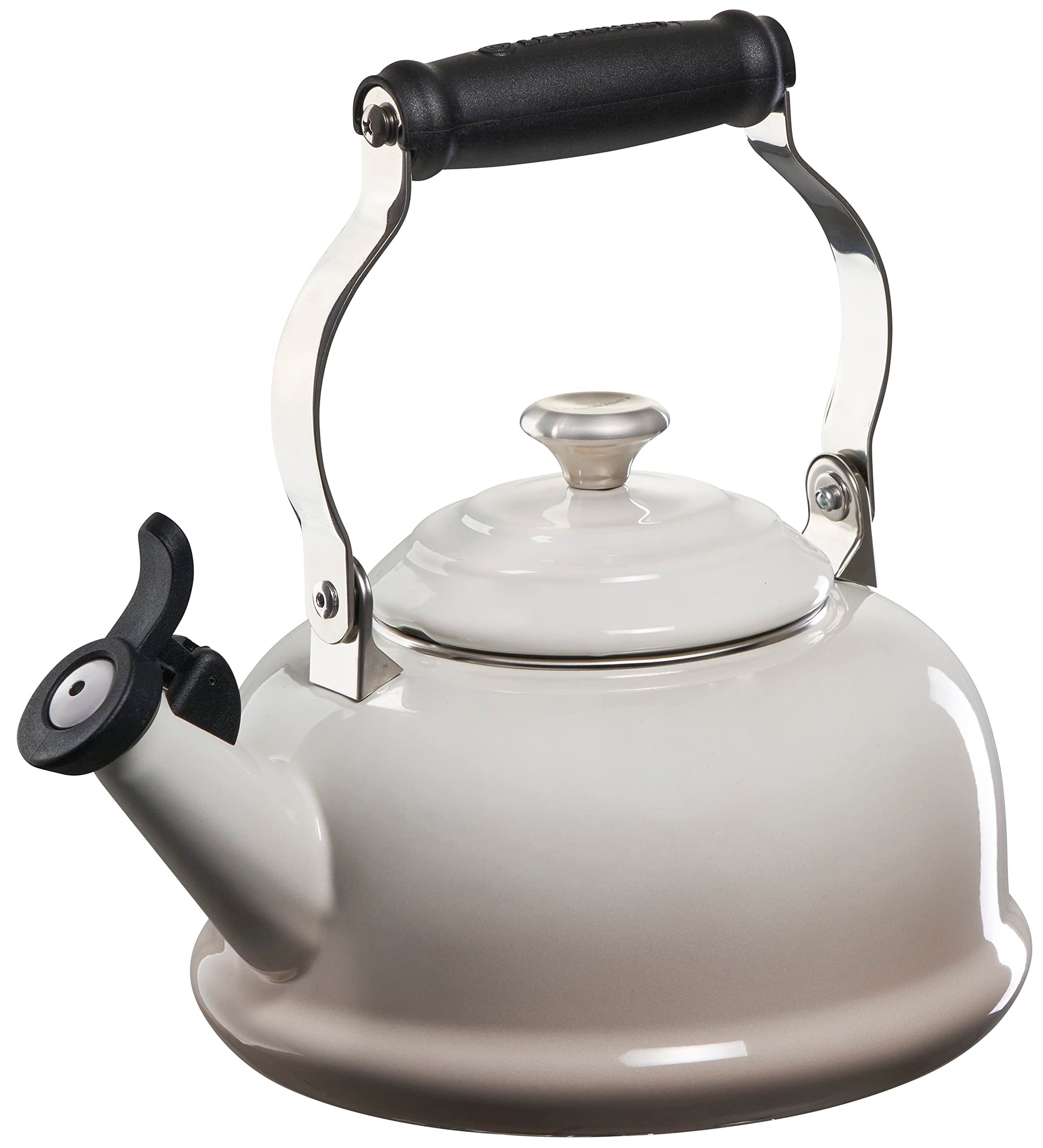Le Creuset Enamel On Steel Whistling Tea Kettle with Metal Finishes, 1.7 qt., Cerise