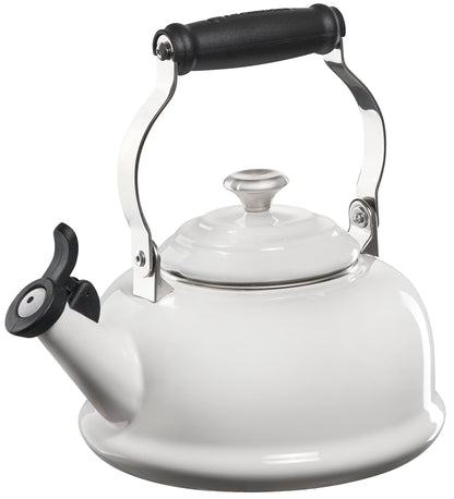 Le Creuset Enamel On Steel Whistling Tea Kettle with Metal Finishes, 1.7 qt., Cerise