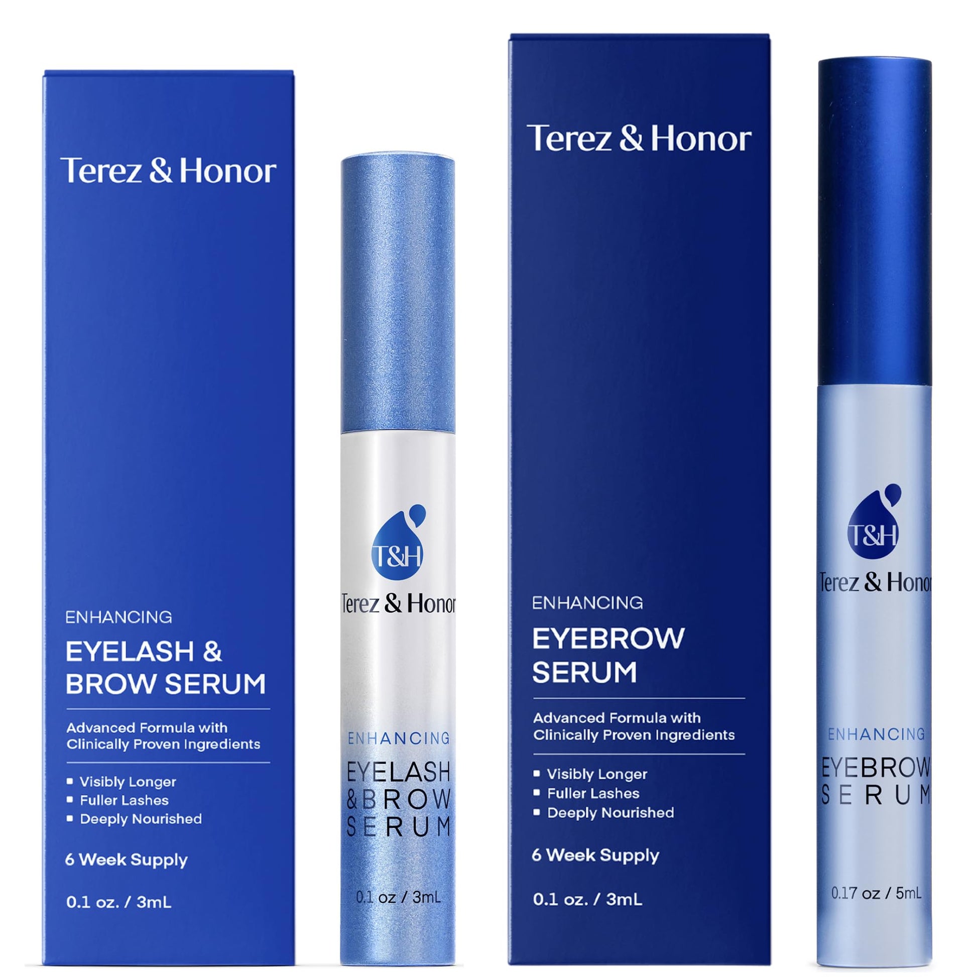 Advanced Eyelash Serum for Thicker, Longer Eyelashes and Eyebrows - Grow Luscious Lashes with Brow Enhancer (3mL)