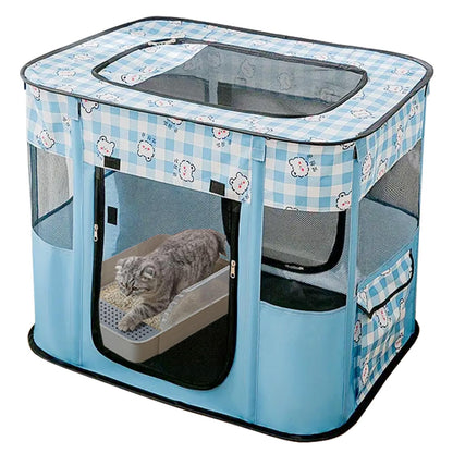Portable Pet Cat Playpen,Cat Cages Indoor Collapsible Dog Crates Tent Kennel Playpen for Dogs Cat and Rabbit Travel Dog Playpen Indoor & Outdoor (Small（27.6" L x 21.7" W x 17.7" H）, Pink)