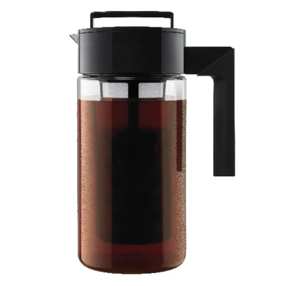 Takeya Tritan Cold Brew Coffee Maker - Airtight Pitcher with Leak-Free Lid - BPA-Free Cold Brew Maker with Silicone Handle - Dishwasher-Safe Pitcher for Homemade Cold Brew - 2 Quart, Black