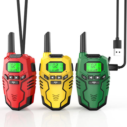 Walkie Talkies for Kids Rechargeable,Toys for Boys and Girls Ages 3-12, 4 Pack Long Range 2-Way Radios, Birthday Gifts,Christmas Stockings, Outdoor Play, Family Games, Hiking Camping Gear