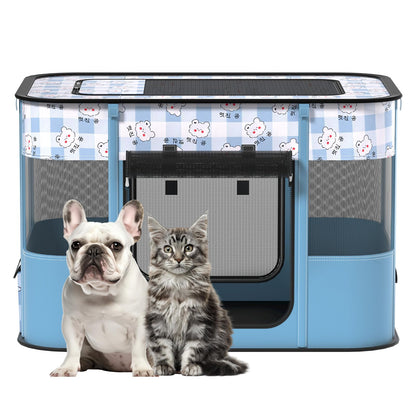 Portable Pet Cat Playpen,Cat Cages Indoor Collapsible Dog Crates Tent Kennel Playpen for Dogs Cat and Rabbit Travel Dog Playpen Indoor & Outdoor (Small（27.6" L x 21.7" W x 17.7" H）, Pink)